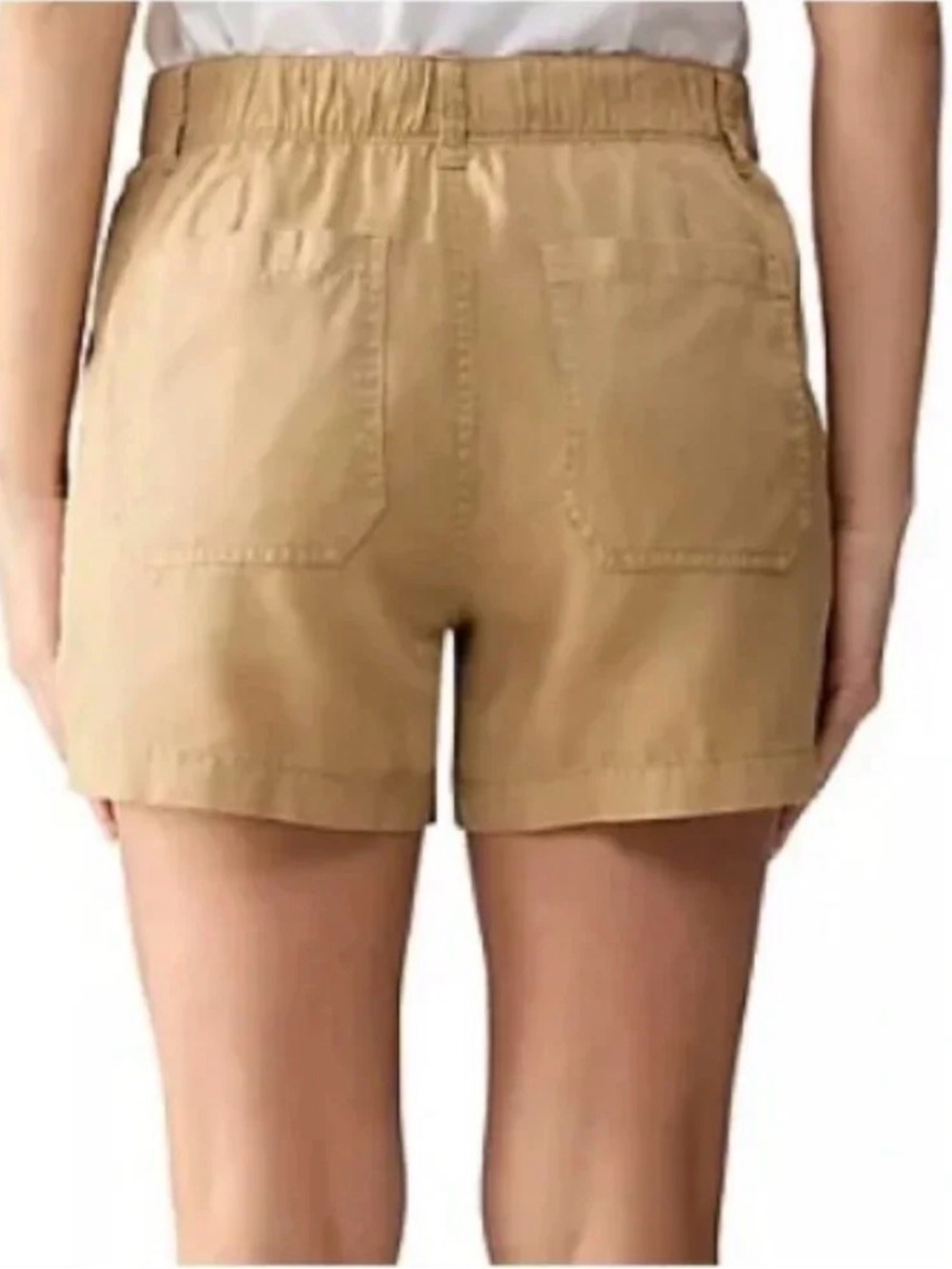 Social Standard by Sanctuary Women’s Fortune TENCEL Tan Flat Front Shorts - Picture 4 of 4